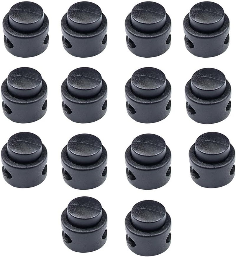 Baitoo Toggles for Drawstrings,Double and Single Hole Spring Cord Locks Toggles Cord Plastic Ends Stopper for Paracord Rope - Image 1